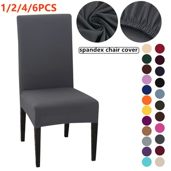 

1/2/4/6pcs Floral Printed Chair Cover Solid Color Chair Cover Protection Seat Covers For Dining Room Kitchen Banquet Hotel New