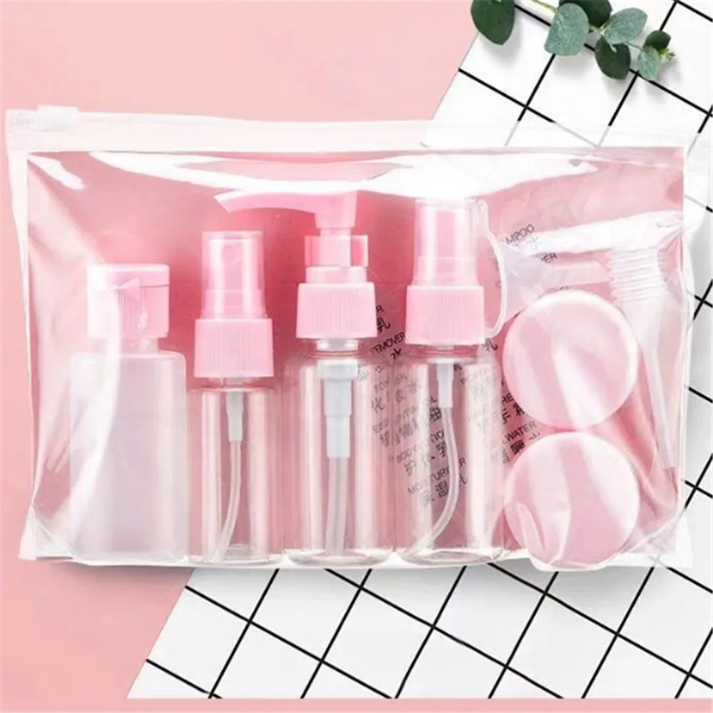 Pink 11 шт./компл. портативные дорожные косметические пустые бутылки пробные бутылки для путешествий бутылки-распылители - Цвет: Pink