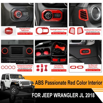 

Car Interior Modification Accessories Passionate Red Color ABS Hight Quality Cool Car Interior Fit For Jeep Wrangler JL 2018