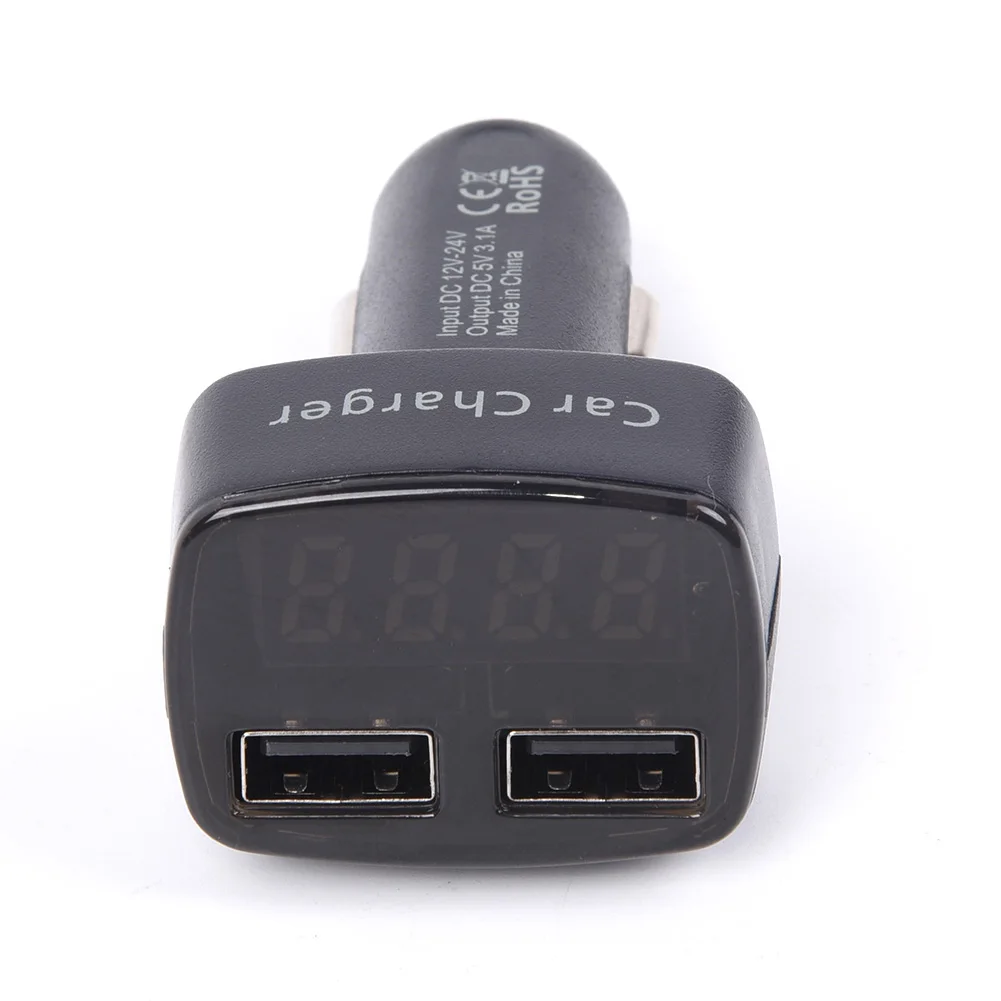 Светодиодный дисплей с двумя портами usb Автомобильное зарядное устройство для сигарет с вольтовым амперметром 12-24 В