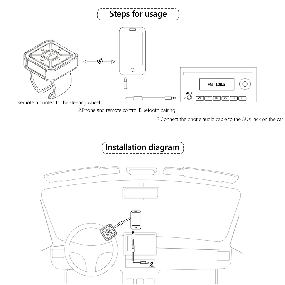 Auto Stuurbediening Knop Voor Ios Android Draadloze ...