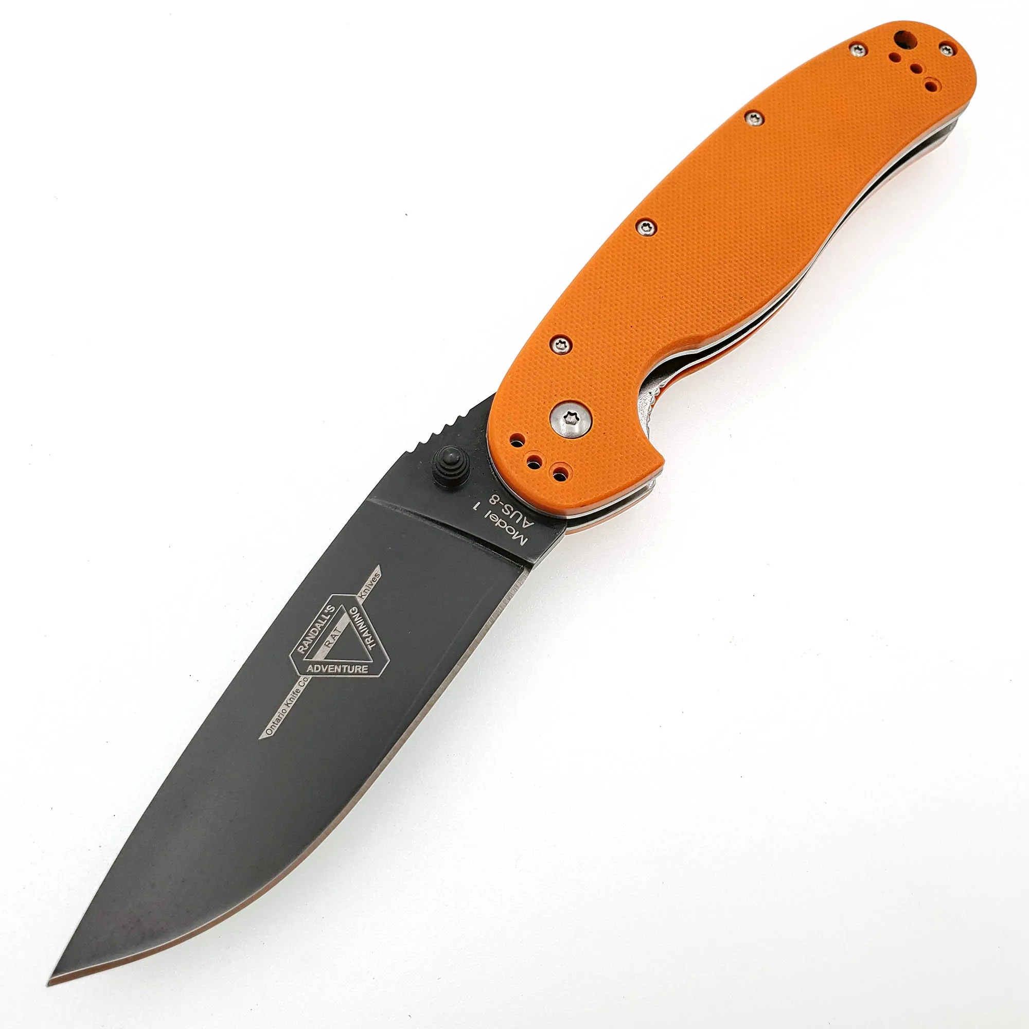 JSSQ крыса модель 1 складной нож AUS-8 Лезвие Открытый Отдых выживания военные охотничьи карманные ножи боевые защитные EDC инструмент OEM - Цвет: Orange Handle