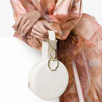 

Mini Circular Women's Bag Solid Color Cute Female Handbags Casual Fashion Bags For Women 2020 High Quality PU Top-Handle Bags