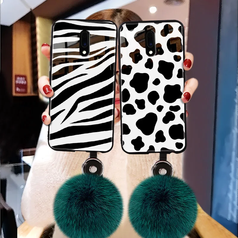 Леопардовый чехол для телефона OnePlus 7t 5T 6t 7 Pro Zebra One Plus натуральный Лисий мех волосы