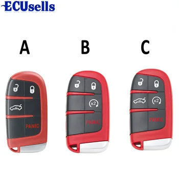 

3+1/4 Button 4+1/5 Button Replacement Remote Car Key Shell Case Fob for Chrysler Jeep Dodge 2011-2018-Red