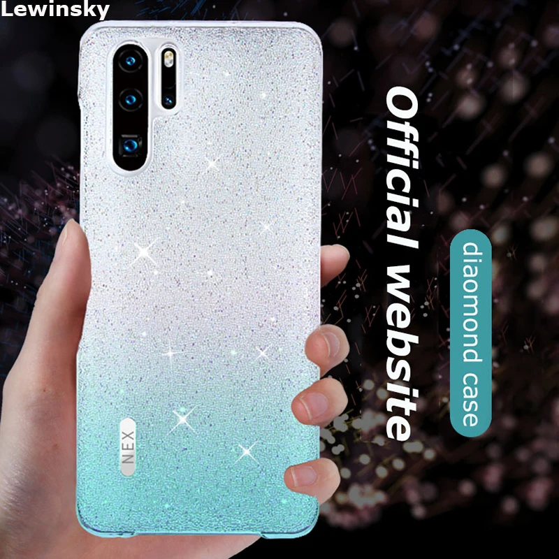 

Luxury official diamond Gradient case for Iphone 7 8 Plus X XS Max Xr case For huawei Mate 20 P30 Pro coque cover SIlicon case