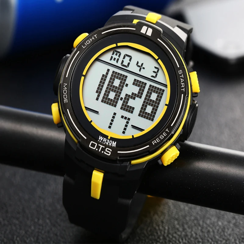 OTS мужские спортивные часы цифровые светодиодный военные водонепроницаемые