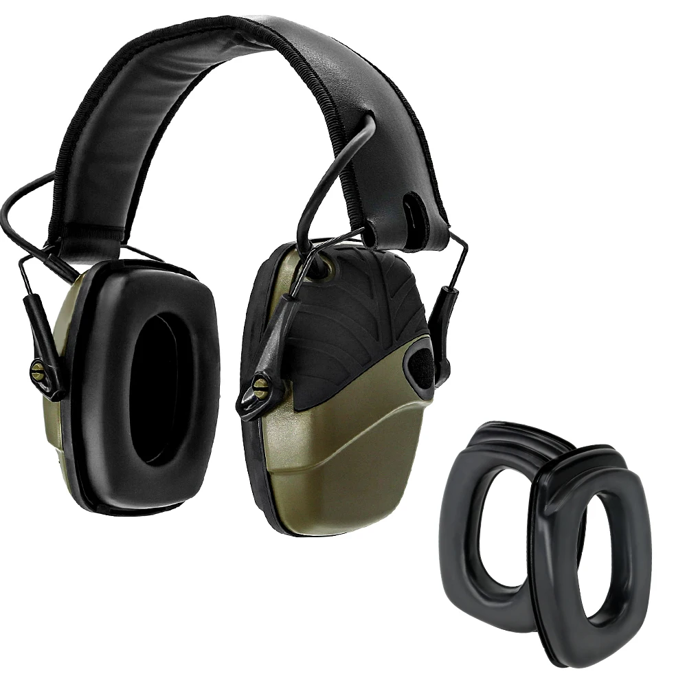 

Electronic Shooting Earmuffs Anti-noise Tactical Hunting Headset Hearing Protection Headphones + Sightlines Sponge Ear pads
