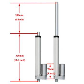 

Multi-function 200mm/8" inch Stroke DC 12Volt Heavy Duty Motor 1000N/220lbs Max Lift Load Electric 14mm/s Speed Linear Actuator