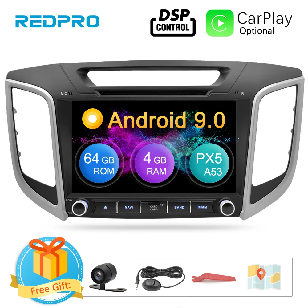 9 "ips экран Android 9,0 автомобильный dvd-плеер для hyundai ix25 Creta 2014-2018 стерео 2 Din видео gps навигация Радио FM Мультимедиа