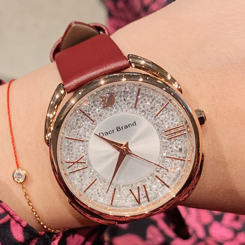 

2020 New Luxury Women Watches Fashion Rose Gold Crystal Fob Watch Brand Lady Casual Women's Bracelet Watches relogio feminino