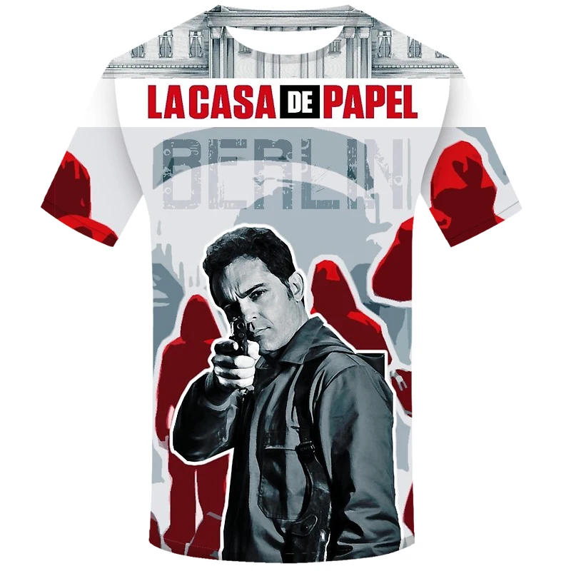 Фильм деньги Heist House of Paper La Casa De Papel футболка для мужчин забавные Берлине 3D с