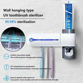 

Antibacteria 2 in 1 UV Light Ultraviolet Toothbrush Automatic Toothpaste Dispenser Sterilizer Toothbrush Holder Cleaner