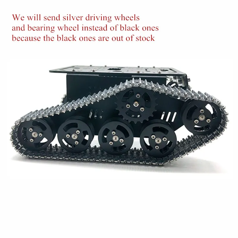 US $145.00 Allmetal Robot Tank Chassis Metal Intelligent Crawler Tank Chassis Aluminum Alloy Frame DIY Assembly Kit Arduino Development