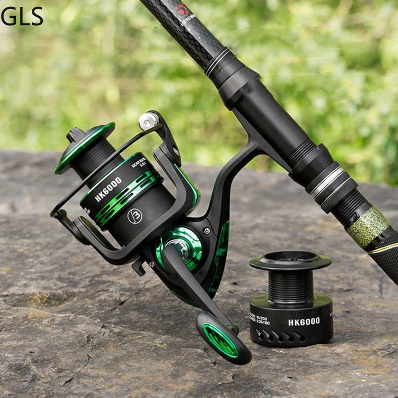 2023 High Quality Double Spools Metal Original Spinning Fishing Reel With  Free Spare Spool 5.2:1 High Speed Carp Fishing Reels - Fishing Reels -  AliExpress