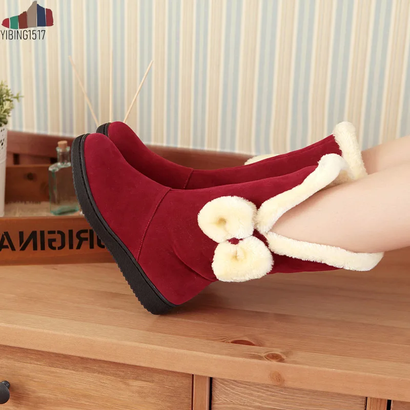 

Women Snow Boots Warm Short Fur Plush Winter Ankle Boot Plus Size Platform Ladies Suede Zip Shoes Female Comfort Drop Shipping