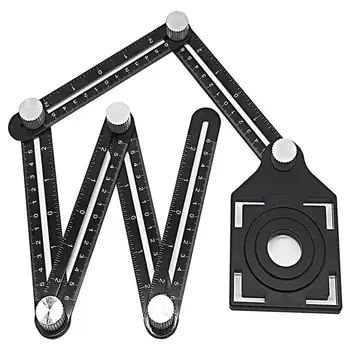 

Adjustable Angle Ruler Drill Guide Glass Tile Tool Woodworking Gauge Measuring Tool Slide Ruler Foldable Ruler Protractor
