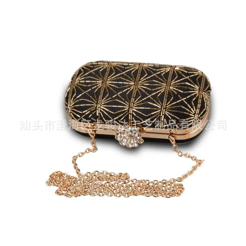 

2018 New Style Diamond Flower Head Geometric Pattern Beaded Carrying Annual General Meeting Marriage Dinner WOMEN'S Bag Shoulder
