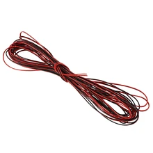 22 Калибр 15 м красный черный зипкорд AWG кабель питания наземный многожильный медный автомобиль