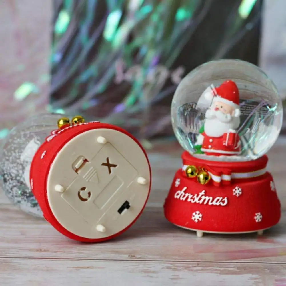 Музыкальная шкатулка Рождественский подарок снег Рождественский хрустальный шар#4W