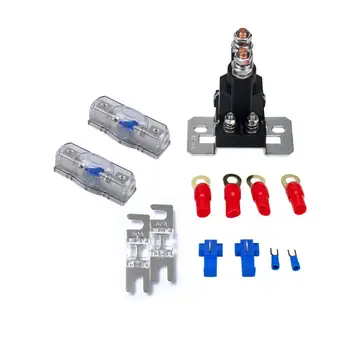 

Small Contact 12V/500A High Current Starter Relay With 60A Fuse Holder + 80A Fuse Kit Dual Battery Charge Isolator