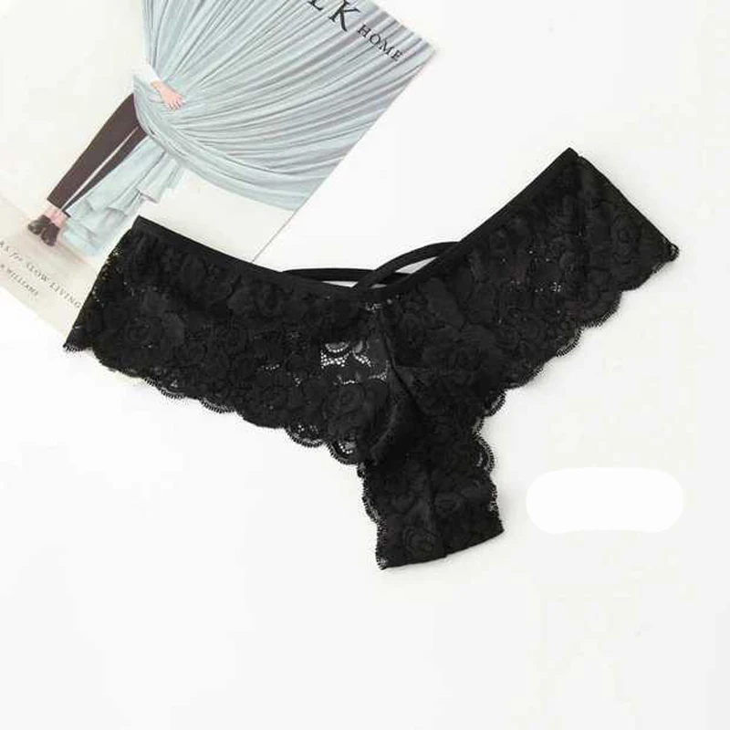 S-3XL Comfortable Ladies Sexy Lace Mesh Seamless Underwear Panties Brief Panties Thongs Thong Black White Wine Red Women Panties Female Underwear Seamless Panties Lace Panties Womens Underwear