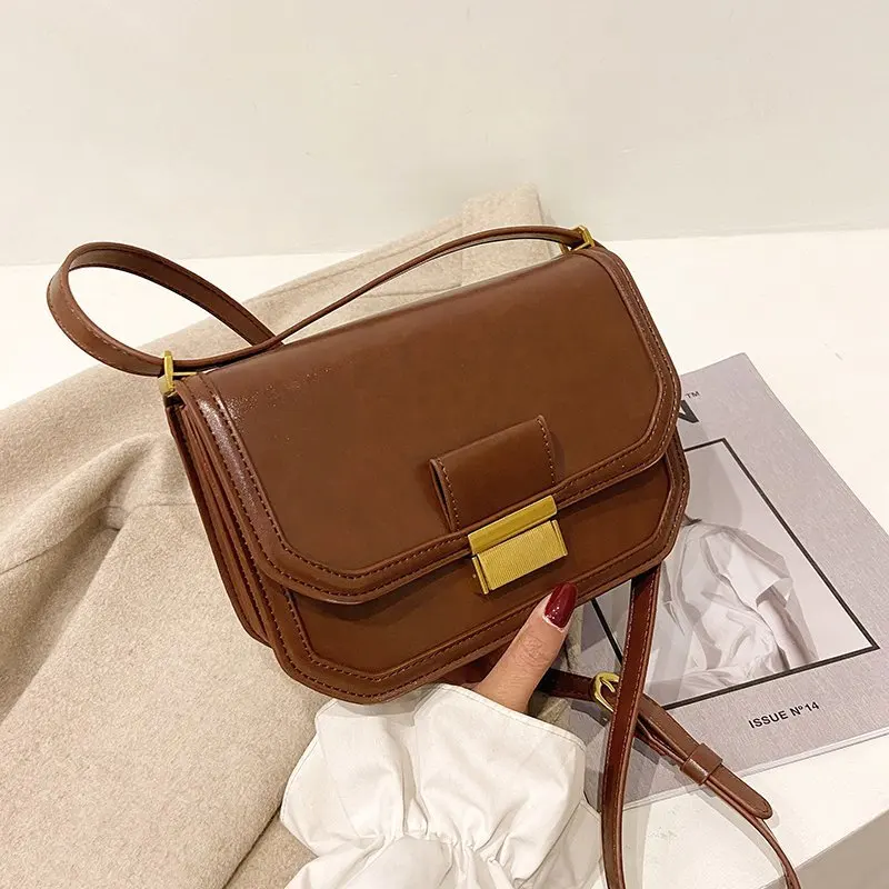 

Luxury Designer Quality Leather Crossbody Bags For Women 2020 Retro Solid Color Shoulder Bag New Fashion Female Travel Handbags
