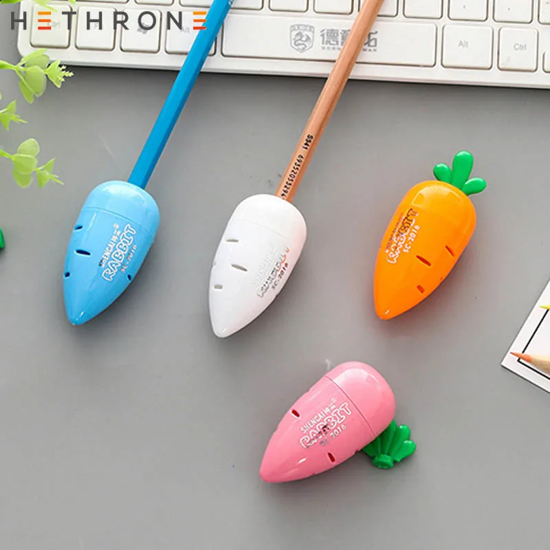 

Hethrone 1PC Kawaii Carrot Pencil Sharpener Cutter Knife Promotional Gift Stationery Double Control Cartoon Pencil Sharpener