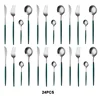 24PCS Green Silver