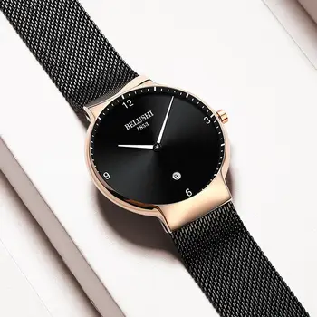 

Reloj Hombre Simple Mesh Strap Quartz Watches Men Women Ultra-thin Luxury Quartz Watches Male Female Waterproof Dress Clock