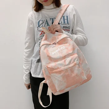 Nastolatek plecak dla dziewcząt piękne kobiety koreański wzór plecaki na co dzień nylonowe torby do liceum o dużej pojemności torba na książki plecaki tanie i dobre opinie MOJOYCE CN (pochodzenie) wytłoczone WOMEN Miękka osłona miękki uchwyt litera zipper Boczna kieszeń Backpacks POLIESTER
