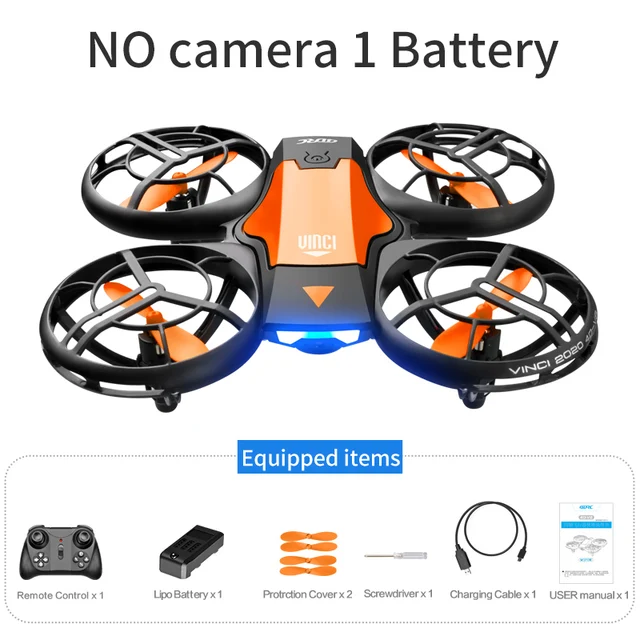 2021 NEW Quadcopter V8 drone 4k profesional 1080P 480P HD Camera WiFi Fpv Air Pressure Altitude Hold Black RC Drone Toy no camera Yellow 1B
