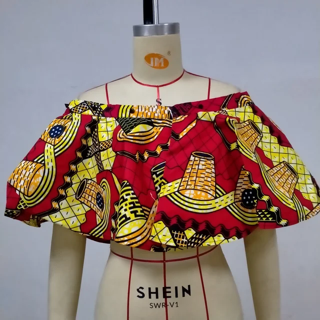 New African Women's Dress National Characteristics Batik Printed Polyester Half Skirt Short Dress Dress as picture
