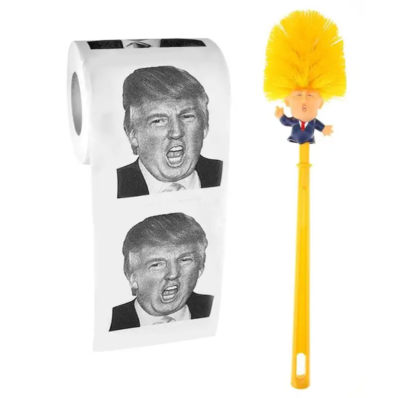 Держатель туалетной щетки для унитаза, оригинальная щетка для унитаза Trump, отличный унитаз, дропшиппинг, борстел, Дональд Трамп, случайный стиль - Цвет: set A