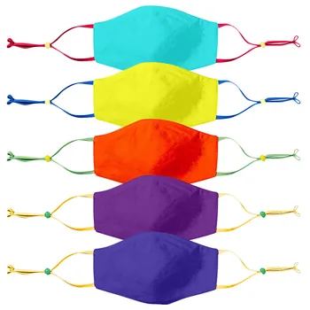 

5PCS Multicolor Children Face Mask Breathable Washable Reusable Mouth Mask Solid Color Adjustable Earloop Mask Masque Enfant