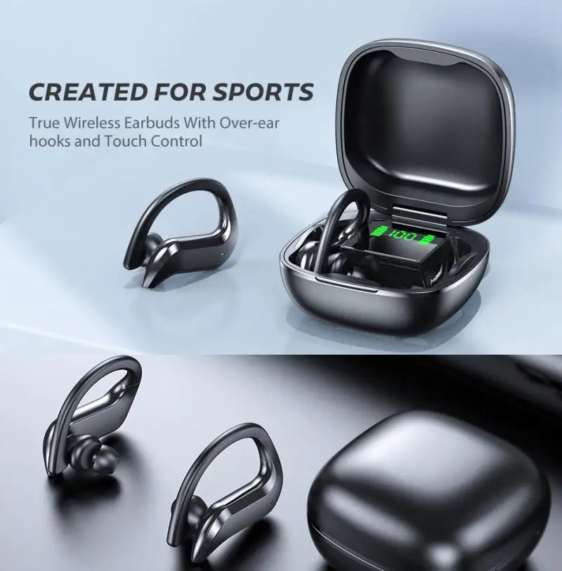TWS Bluetooth 5.0 Earphones Wireless Headphone Bone Conduction 9D HiFi Stereo Sport Headsets Handsfree With Microphone