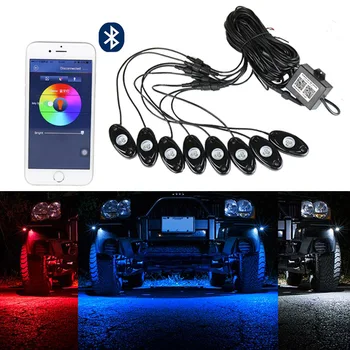 

One Dragged Eight Bottom Light RGB Bluetooth App Control off-Road Vehicle Decoration Special Color Ambience Light