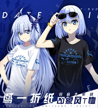 

2020 NEW Anime DATE A LIVE Tobiichi Origami Cosplay T-shirt Short sleeve Unisex T-shirt Student Summer Casual Tops Custom made