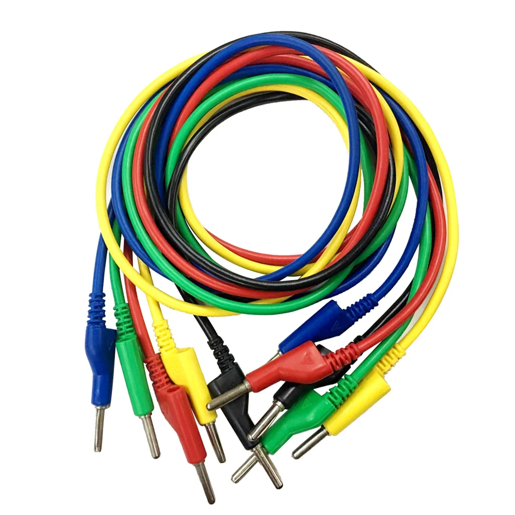 4mm Banana Plug Male Jack Silicone Test Cable 1Meter - Pack of 5Pcs