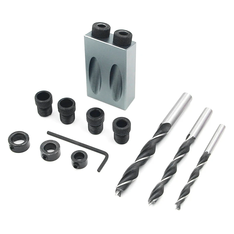 35PCS Dual Pocket Hole Jig Kit 6/8/10mm 15 Angle Adapter for Woodworking Guide Drilling Holes Guide Dowel Jig single Wood Tools 35PCS Dual Pocket Hole Jig Kit 6/8/10mm 15 Angle Adapter for Woodworking Guide Drilling Holes Guide Dowel Jig single Wood Tools