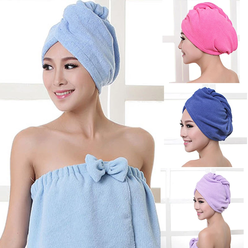 Turbante de rápido para mujer, de secado Toalla de baño, gorro de ducha de pelo grueso, portátil, superabsorbente, 2 tamaños, 1 unidad|Toallas para el cabello| - AliExpress