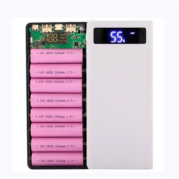 

20000mAh QC 3.0 Power Bank Shell Case 8*18650 Battery DIY Charging Box for Phone Quick Charge Powerbank Digital Display