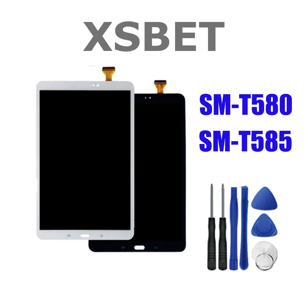 Pantalla táctil LCD para teléfono móvil Samsung, repuesto para digitalizador de 10,1 pulgadas, material LCD con herramientas incluidas, compatible con Galaxy Tab A, modelo SM-T580 o SM-T585