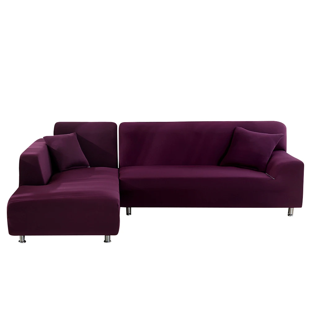 Hoomall, чехлы на диван для гостиной, l-образный диван, секционный шезлонг, диван, чехол, спандекс, стрейч, чехлы на домашние угловые диваны - Цвет: L-red 1