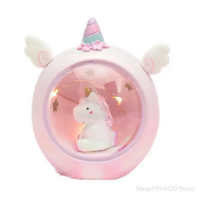 Lampe licorne et étoile imprimée, petite lampe de Table pour chambre à coucher – Image 5
