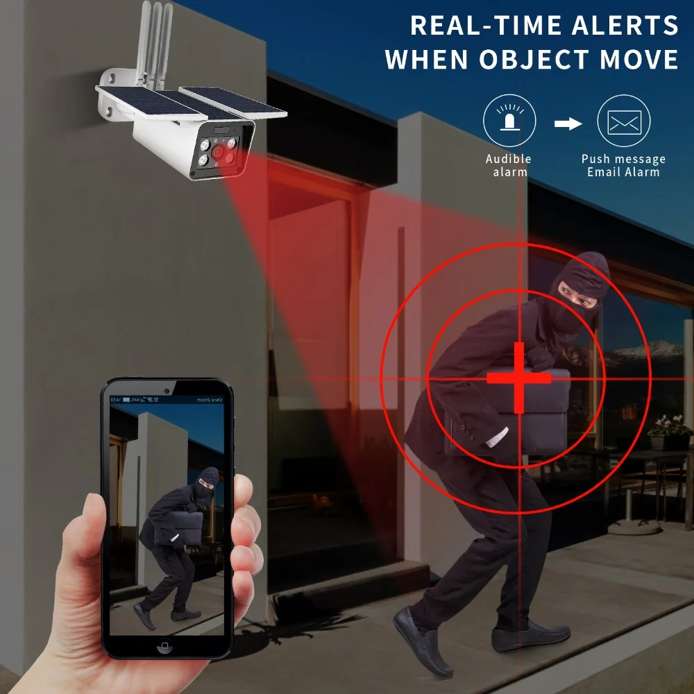 A-ZONE Wifi Солнечная камера 1080P уличная Солнечная IP камера безопасности IP67 водонепроницаемая ИК камера ночного видения PIR CCTV камера наблюдения