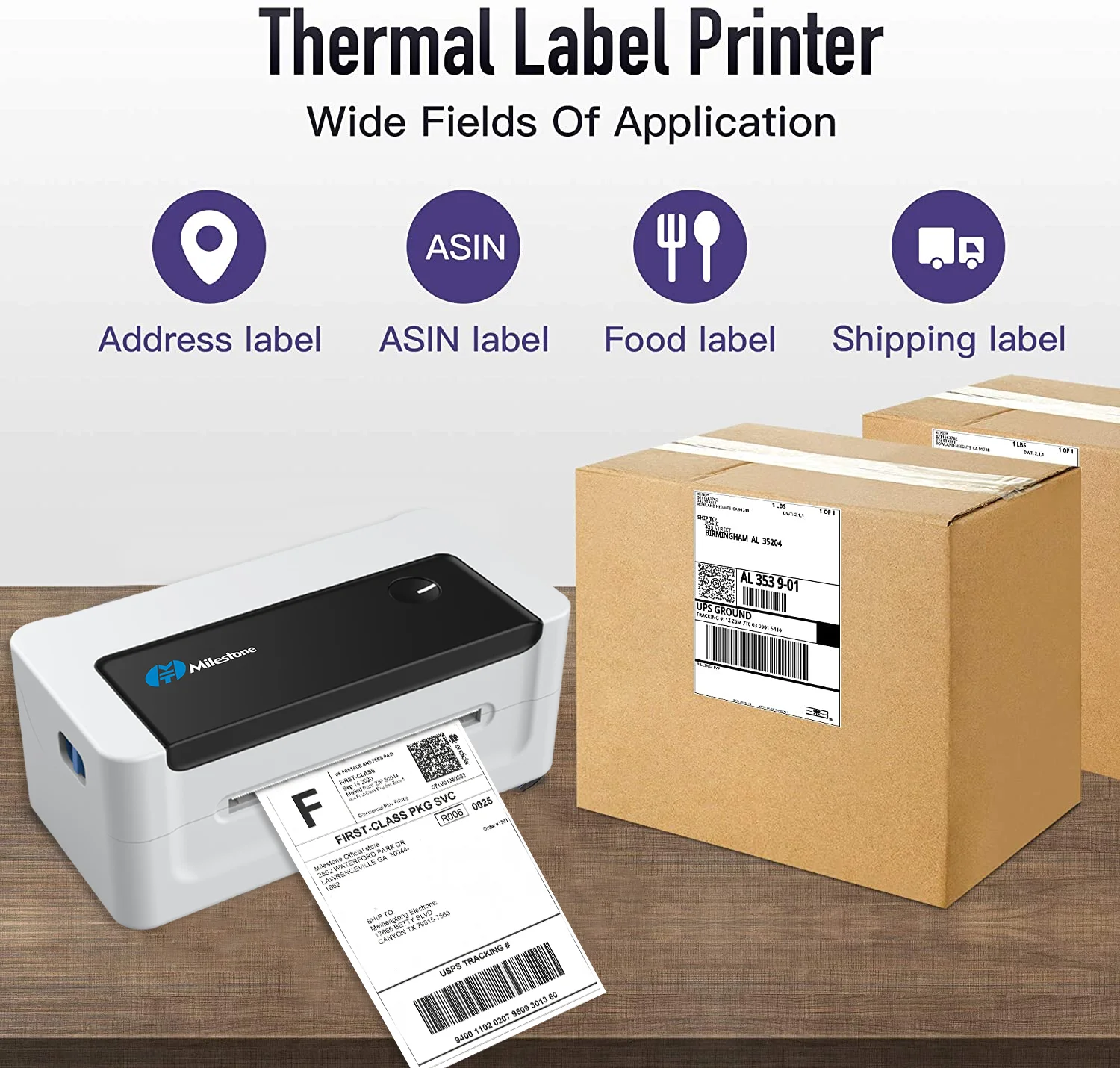 Thermal Label Printer Thermal Shipping Label Printer Barcode Sticker Maker 4*6 Bluetooth USB POS Thermal Printer untuk Logistic