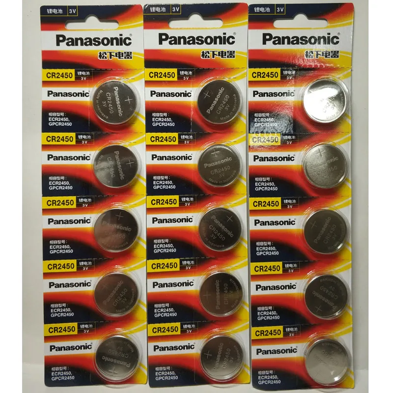 15pcs Original Panasonic Cr2450 Cr 2450 3v Lithium Button Cell Battery