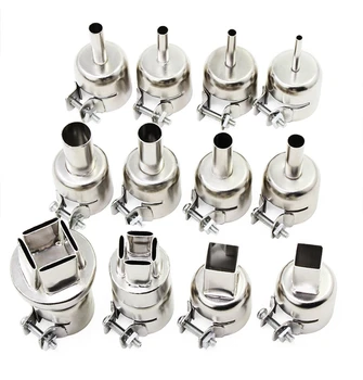 

12PCS Universal Heat Nozzle 3-20mm Hot Air Heat Resisting Nozzles Tips Tool for 850 Series Hot Air Soldering Station