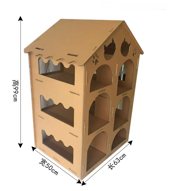 Бумажная мебель, сборная Роскошная кошачья игровая полка для дома, товары для кошек, Когтеточка для домашних животных, картонная Когтеточка для кошек